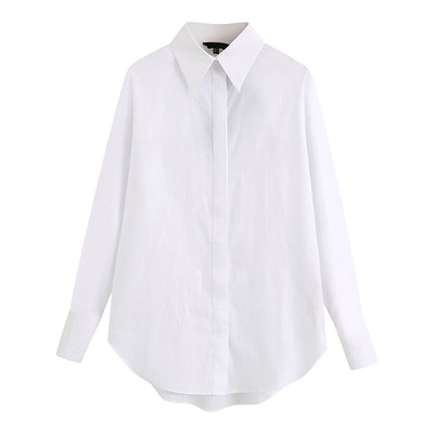Camisa Blanca de Algodón Puro con Corte Clásico