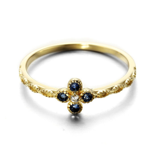 Anillo de Trébol de Cuatro Hojas Zafiro Ran - Image 8