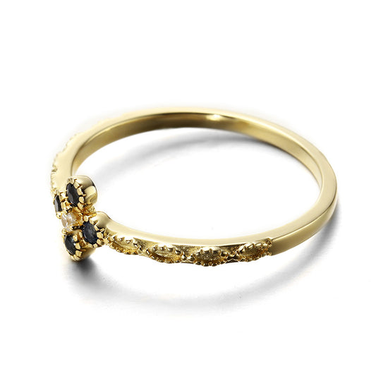 Anillo de Trébol de Cuatro Hojas Zafiro Ran - Image 2