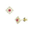 Simple Geometric Princess Square Ruby Earrings Popular Hollow Necklace Set