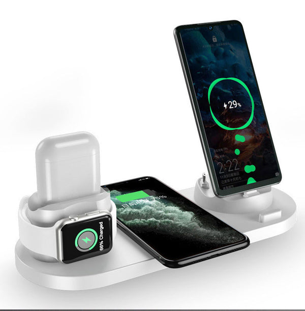 Cargador Inalámbrico Triple para Celular, Auriculares y Reloj Inteligente