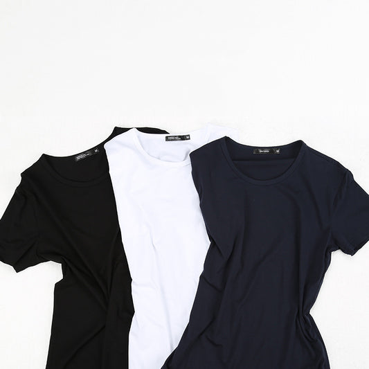 Pack 3 Camisetas Básicas Hombre Manga Corta Ajustada Colores Sólidos