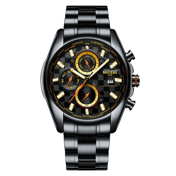 Reloj Mecánico Empresarial Luminoso Resistente al Agua para Hombre