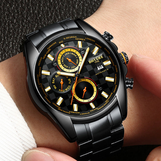 Reloj Mecánico Empresarial Luminoso Resistente al Agua para Hombre