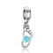 Dije de Plata Esterlina con Huellitas de Bebé - Charm DIY Corazón Azul