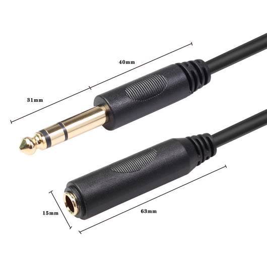 Cable Adaptador Plug 6.5mm Dorado Macho a Hembra - Image 6