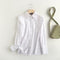 Blusa Blanca de Manga Larga con Diseño Minimalista en Popelina
