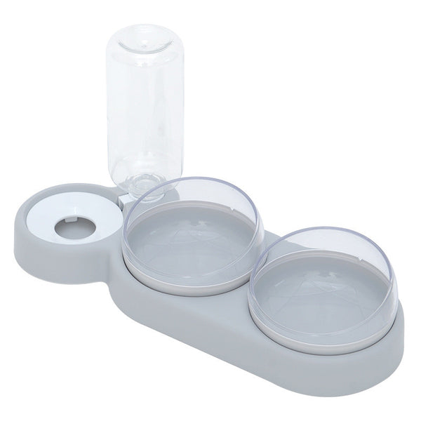 Comedero Automático Doble para Gatos y Perros con Fuente de Agua y Base Elevada