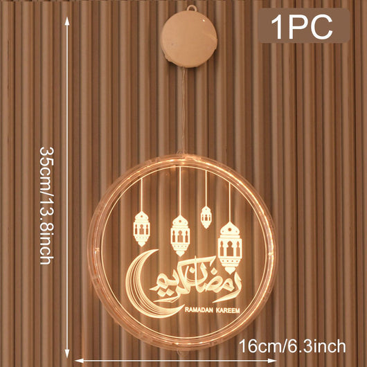 Cortina LED Eid Mubarak Luna y Estrella - Guirnalda Navideña Decorativa - Image 10