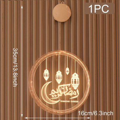 Cortina LED Eid Mubarak Luna y Estrella - Guirnalda Navideña Decorativa - Image 24