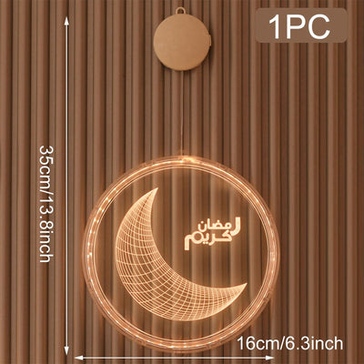 Cortina LED Eid Mubarak Luna y Estrella - Guirnalda Navideña Decorativa - Image 25