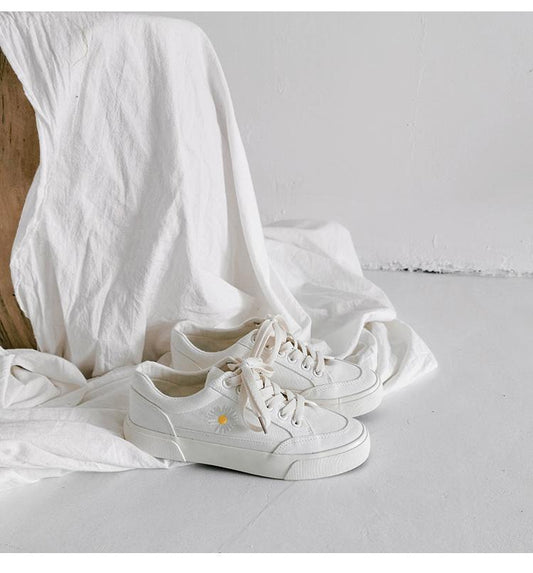 Zapatillas de Lona Blancas para Mujer - Estilo Margarita Primavera