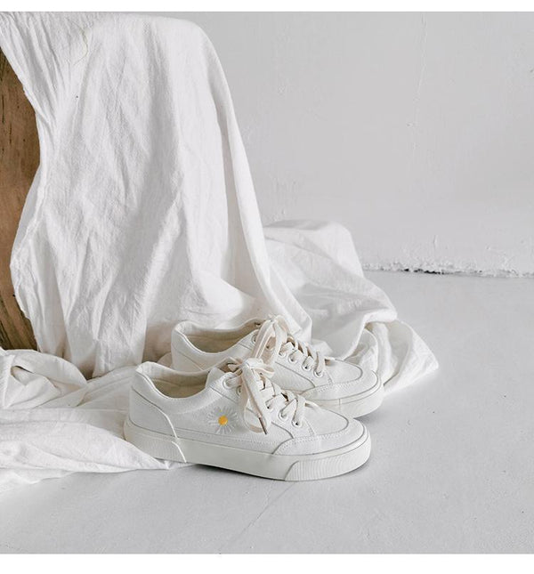 Zapatillas de Lona Blancas para Mujer - Estilo Margarita Primavera