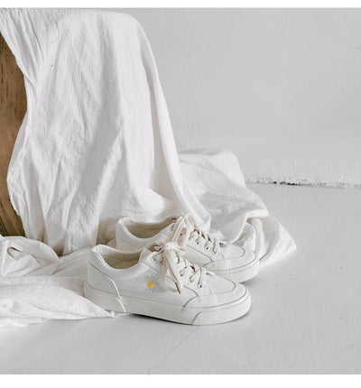 Zapatillas de Lona Blancas para Mujer - Estilo Margarita Primavera