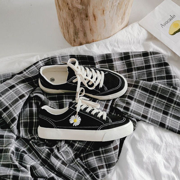 Zapatillas de Lona Blancas para Mujer - Estilo Margarita Primavera