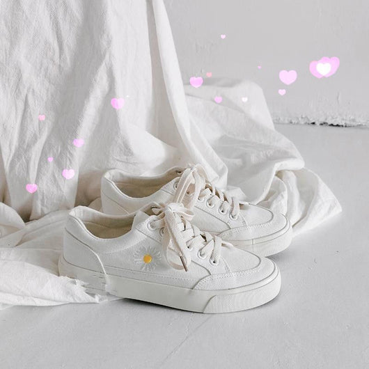 Zapatillas de Lona Blancas para Mujer - Estilo Margarita Primavera - Image 5