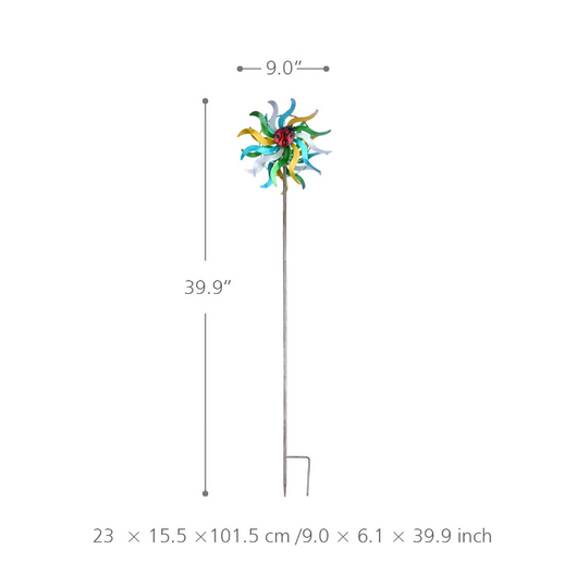 Molino de Viento Decorativo Girasol y Colibrí para Jardín - Image 6