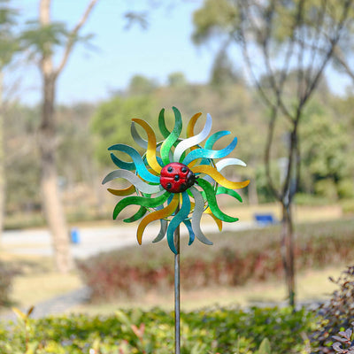 Molino de Viento Decorativo Girasol y Colibrí para Jardín - Image 2