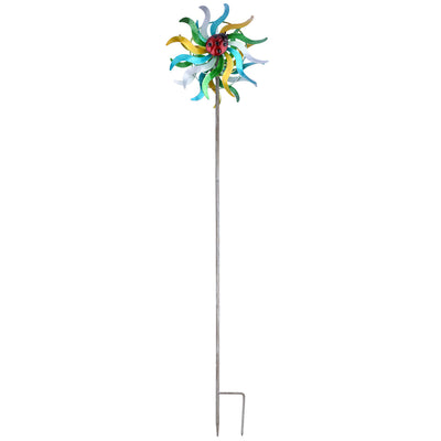 Molino de Viento Decorativo Girasol y Colibrí para Jardín - Image 3