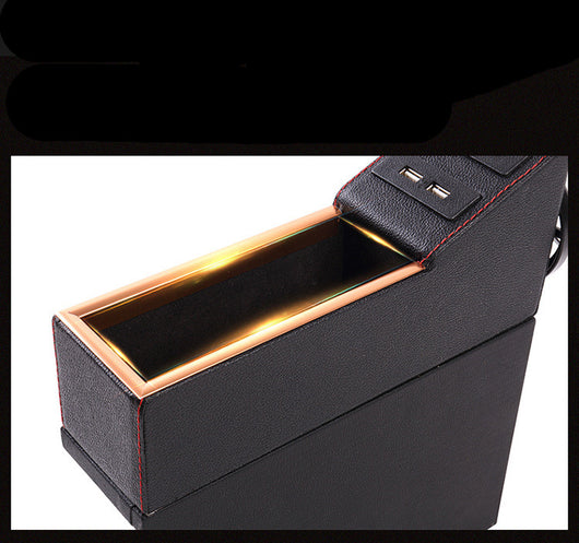 Organizador de Asiento de Auto con Soporte de Bebidas, Caja de Monedas y Carga USB - Image 6