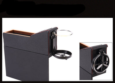 Organizador de Asiento de Auto con Soporte de Bebidas, Caja de Monedas y Carga USB - Image 2