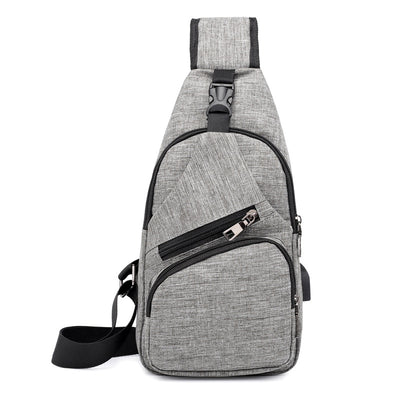 Mochila Bandolera Hombre Canvas con Carga USB - Bolsa Crossbody Deportiva - Image 2