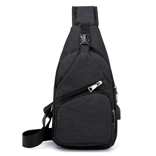 Mochila Bandolera Hombre Canvas con Carga USB - Bolsa Crossbody Deportiva