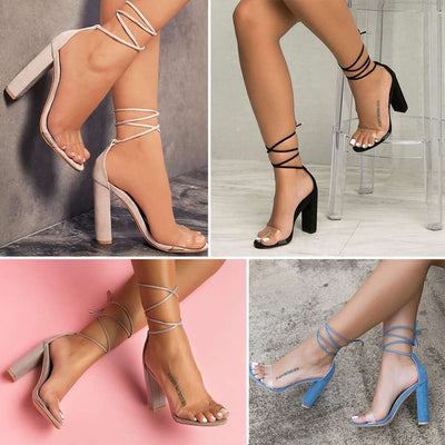 Sandalias Romanas de Tacón Alto con Tiras Cruzadas - Image 5