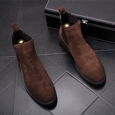 Botas Vaqueras Cortas de Terciopelo Cálido para Hombre - Image 9
