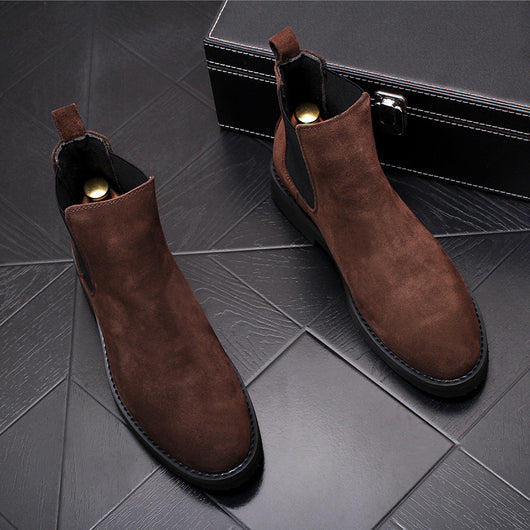Botas Vaqueras Cortas de Terciopelo Cálido para Hombre - Image 9