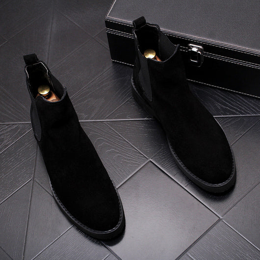 Botas Vaqueras Cortas de Terciopelo Cálido para Hombre - Image 10