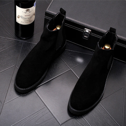 Botas Vaqueras Cortas de Terciopelo Cálido para Hombre - Image 7