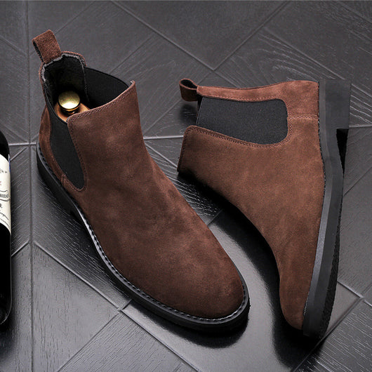 Botas Vaqueras Cortas de Terciopelo Cálido para Hombre - Image 2
