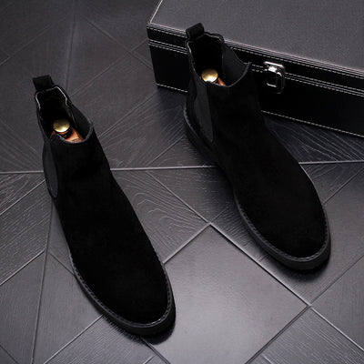 Botas Vaqueras Cortas de Terciopelo Cálido para Hombre - Image 4