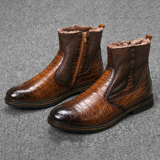 Botas de Cuero Cálidas para Hombre Talla Grande - Calzado Invernal Premium