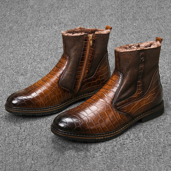 Botas de Cuero Cálidas para Hombre Talla Grande - Calzado Invernal Premium