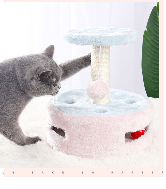 Árbol Rascador Multifuncional para Gatos - Plataforma de Salto y Escalada