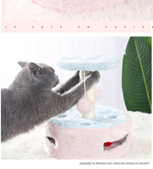 Árbol Rascador Multifuncional para Gatos - Plataforma de Salto y Escalada