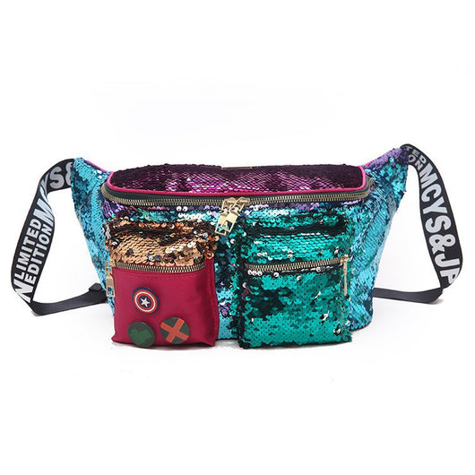 Bolso de Hombro para Mujer con Lentejuelas y Doble Bolsillo - Imagen 3