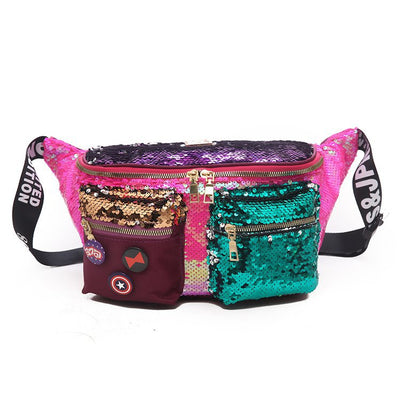 Bolso de Hombro para Mujer con Lentejuelas y Doble Bolsillo