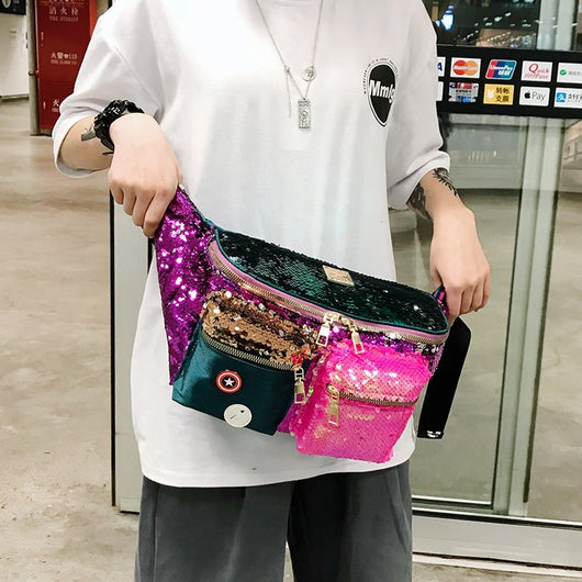 Bolso de Hombro para Mujer con Lentejuelas y Doble Bolsillo - Imagen 5