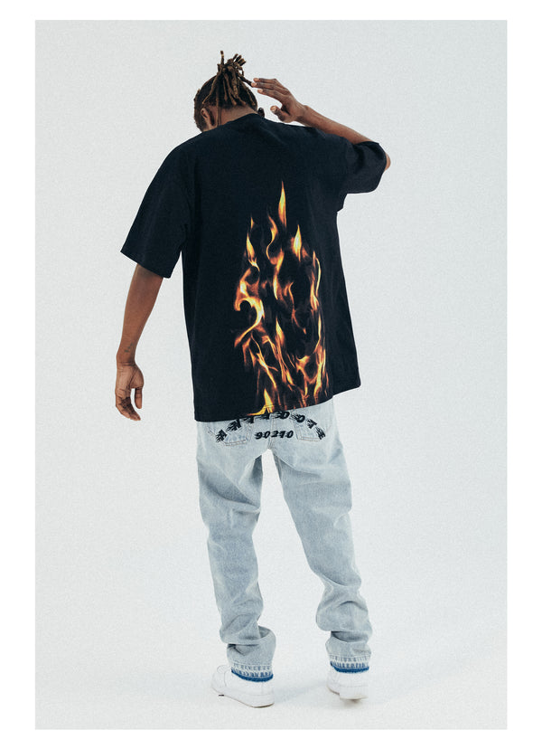 Playera Fire Cuello Redondo Manga Corta para Hombre