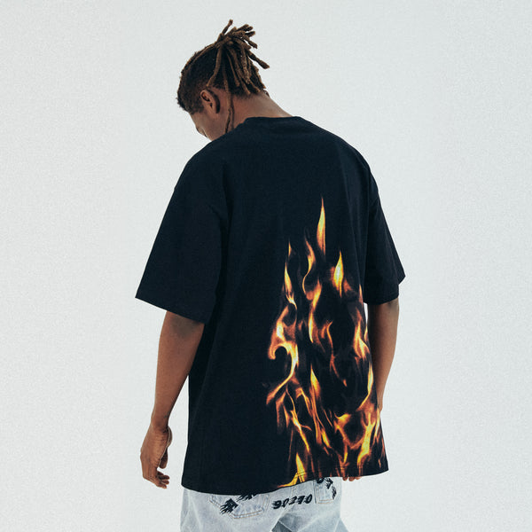 Playera Fire Cuello Redondo Manga Corta para Hombre