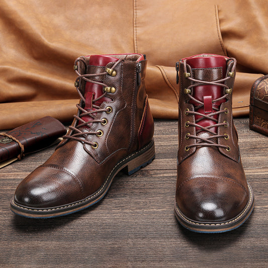Botas Martin de Cuero para Hombre - Estilo Tooling de Caña Alta - Image 2