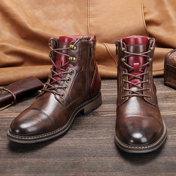 Botas Martin de Cuero para Hombre - Estilo Tooling de Caña Alta