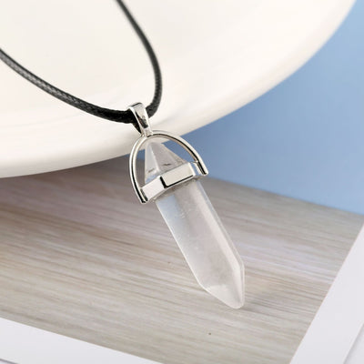 Collar Hexagonal de Piedra Natural con Colgante Tipo Bala - Image 10
