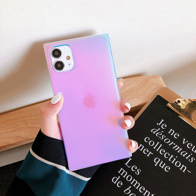 Funda Protectora Láser Cuadrada Púrpura Compatible con iPhone 12 Pro Max, 11, XS, XR, Mini, 8P y 7 - Image 4