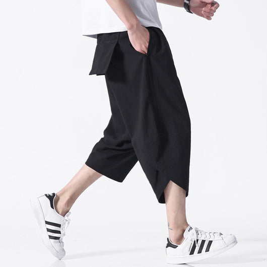 Pantalones Capri Harem de Lino Japonés Talla Grande para Hombre - Comodidad sin Costuras - Image 4
