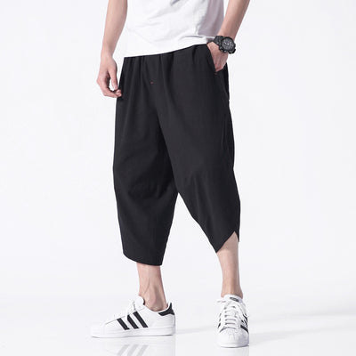 Pantalones Capri Harem de Lino Japonés Talla Grande para Hombre - Comodidad sin Costuras - Image 7