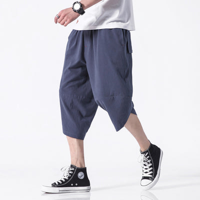 Pantalones Capri Harem de Lino Japonés Talla Grande para Hombre - Comodidad sin Costuras - Image 9